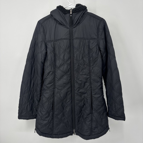 Prana Jackets & Blazers - prAna Esla Hooded Coat Jacket Black Women Small Water Resistant Recycled Fabric